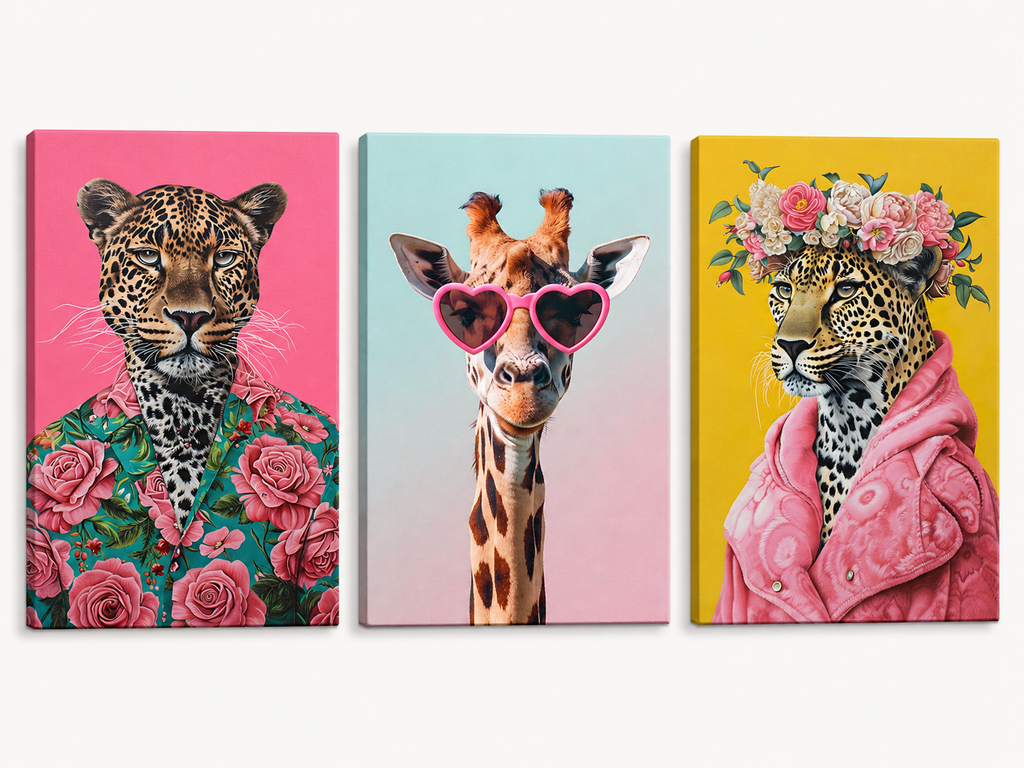 Bold Animal Canvas Set