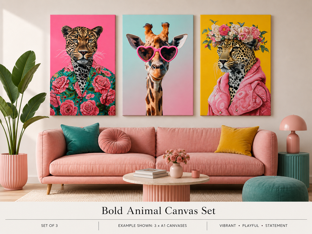 Bold Animal Canvas Set