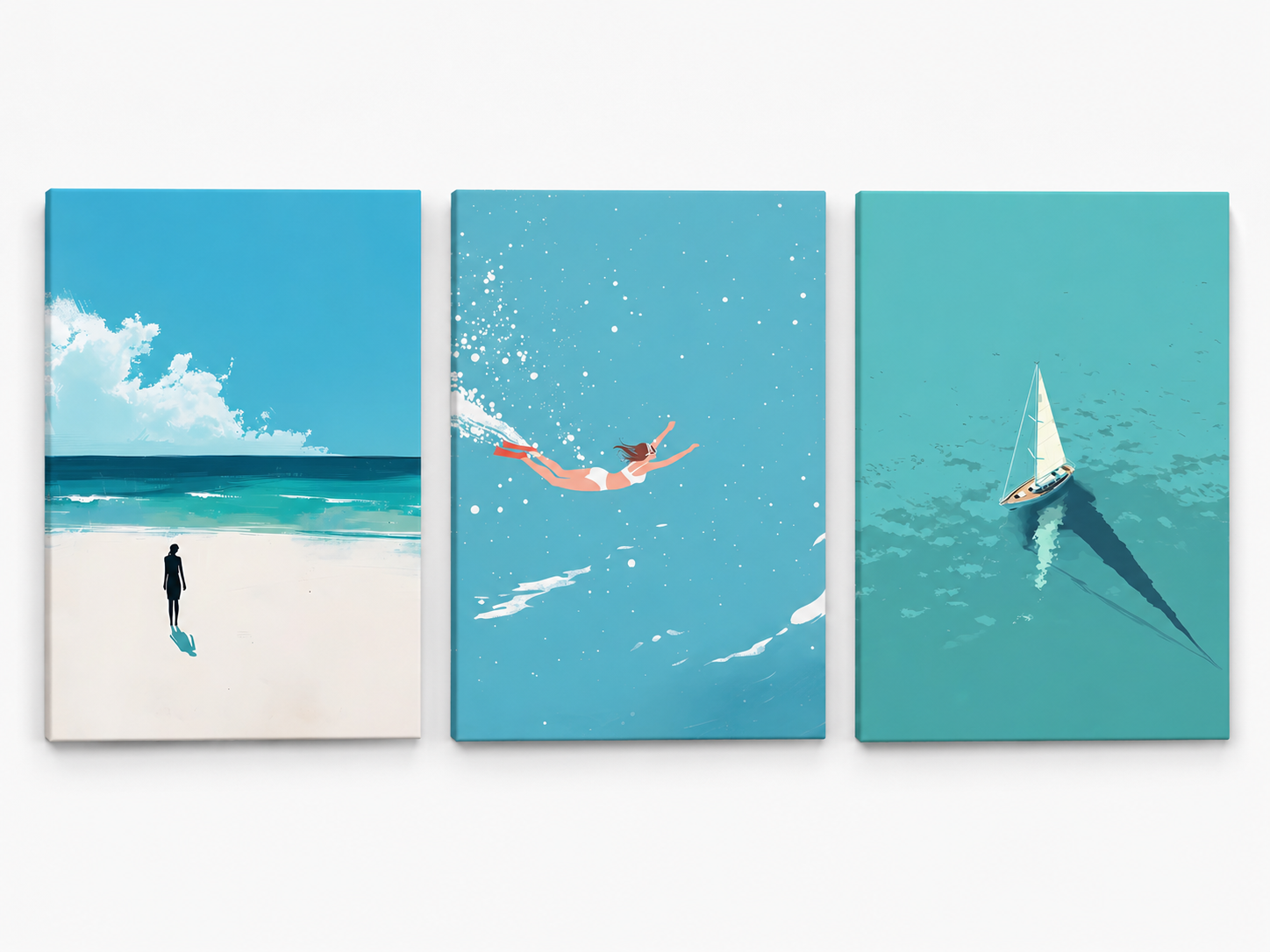 Minimal Coastal Calm Canvas Set