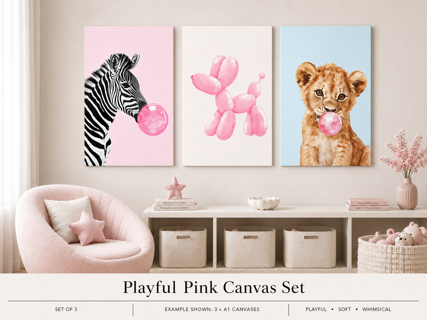 Playful Pink Canvas Set